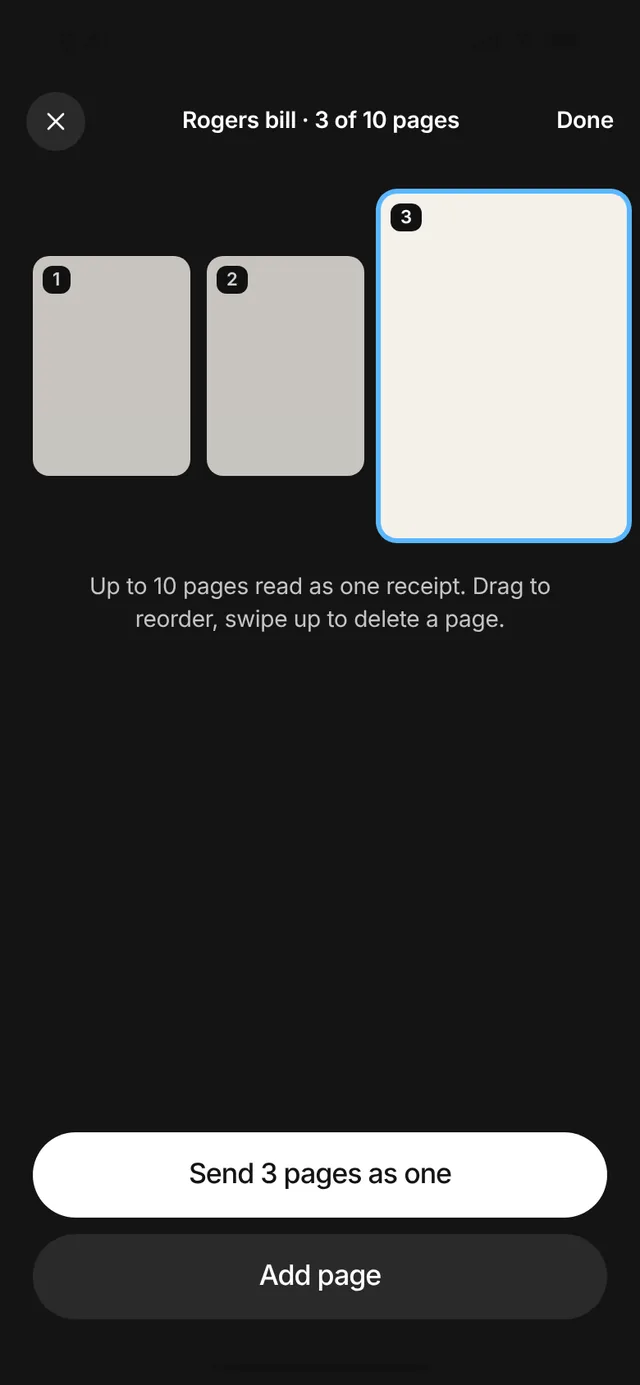 Claimwise app screen: multipage